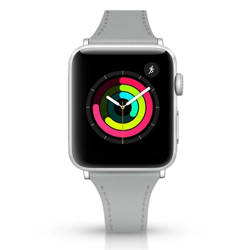Mega haltbar Apple Watch Series 7 41mm Echtes Leder armband - Größe: L