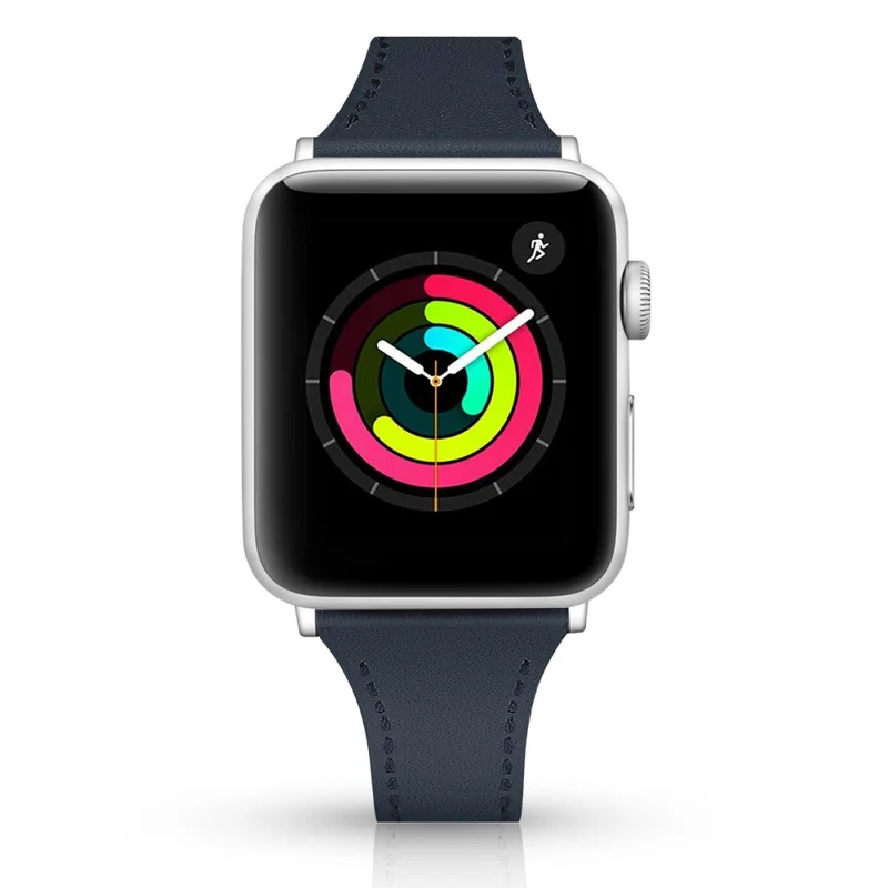 Mega haltbar Apple Watch Series 7 41mm Echtes Leder armband - Größe: L