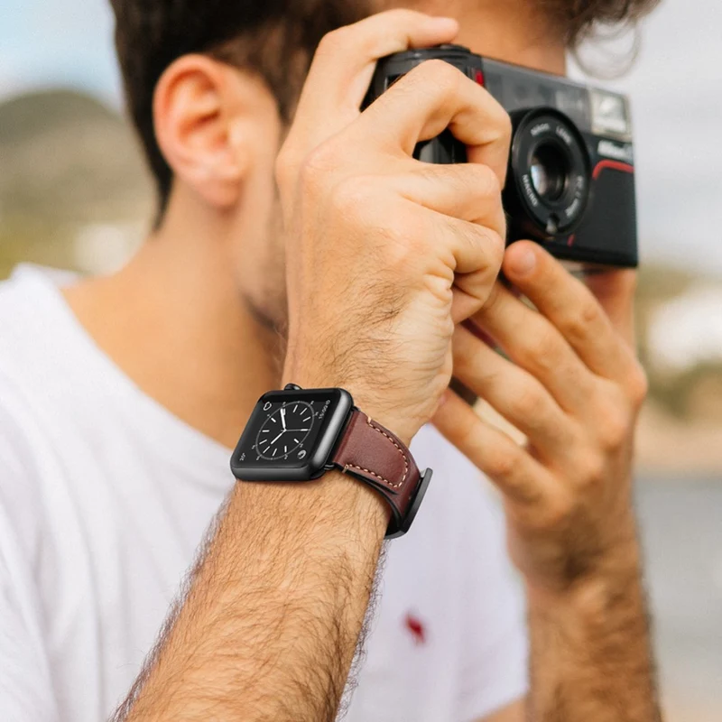 Wunderbar Apple Watch Series 7 41mm Echtes Leder armband