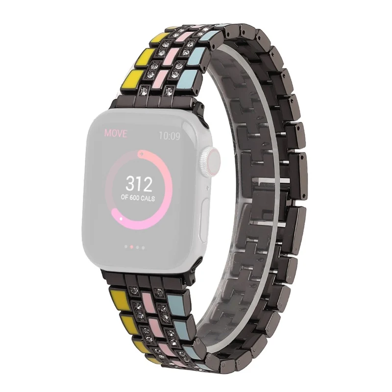 Haltbar Apple Watch Series 7 41mm Metall und Strass armband