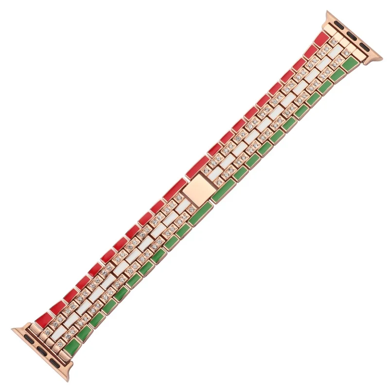 Haltbar Apple Watch Series 7 41mm Metall und Strass armband