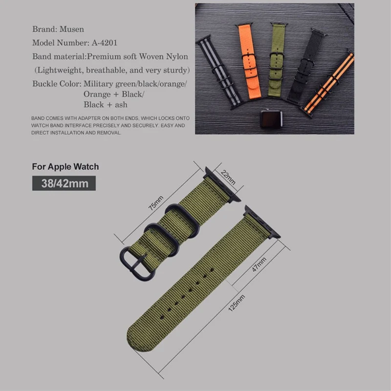 Elegant Apple Watch Series 7 41mm Textil / Nylon armband