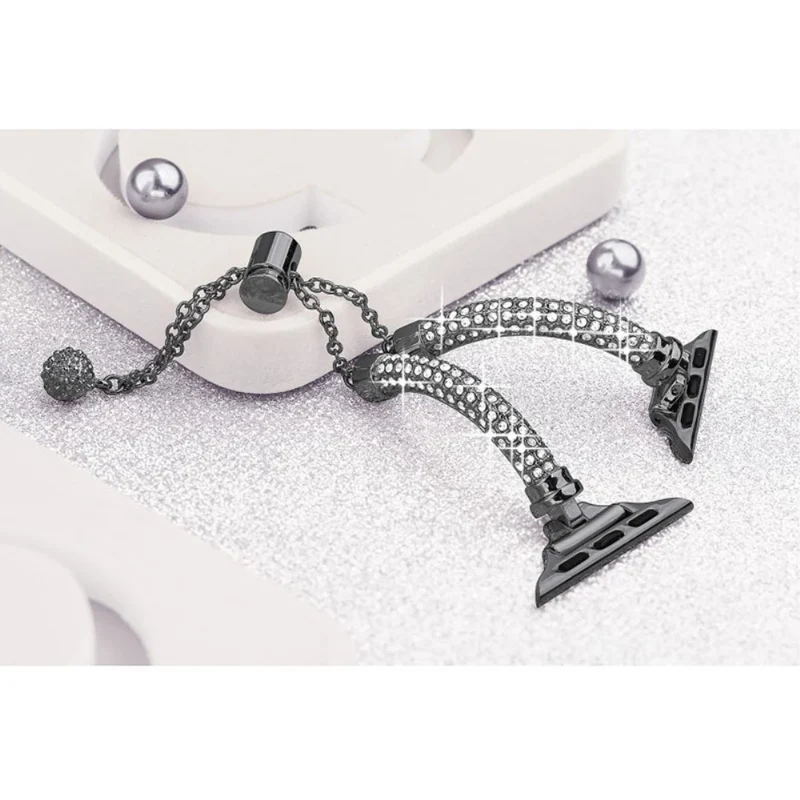 Bequem Apple Watch Series 7 41mm Metall und Strass armband
