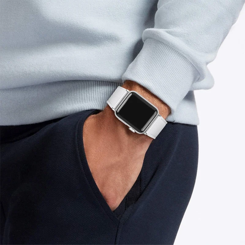 Zeitlos Apple Watch Series 7 41mm Echtes Leder armband