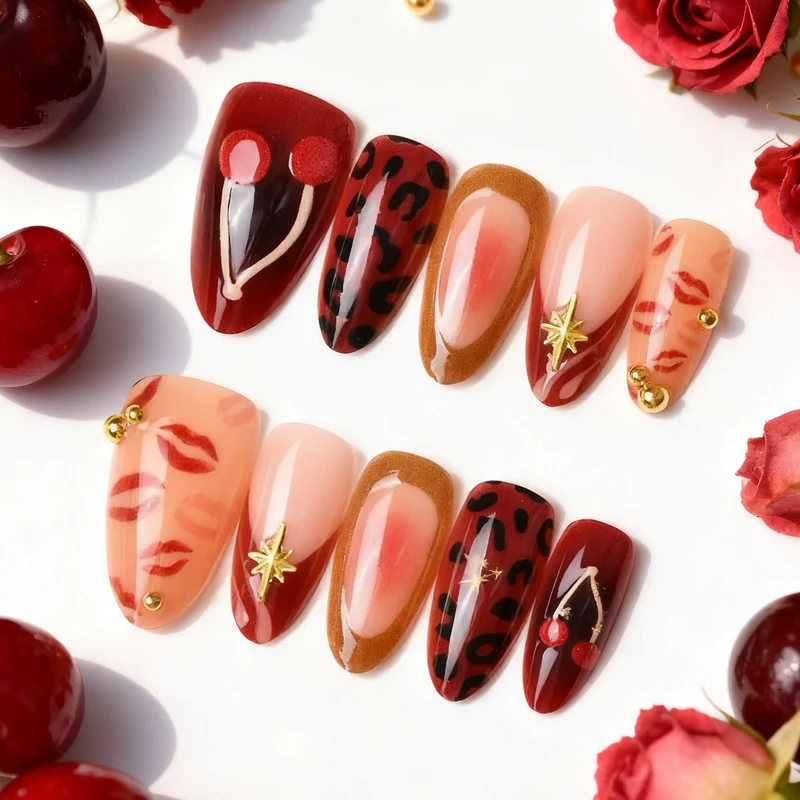 Kuss-inspiriertes glamouröses Press-On-Nagelset