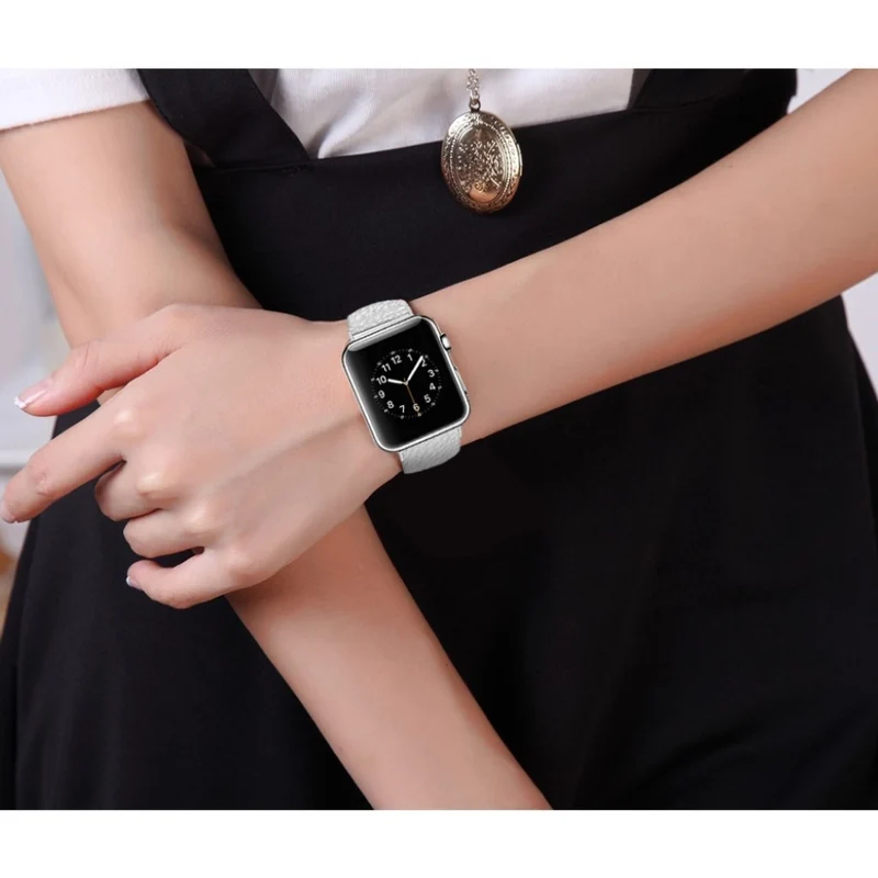 Exquisit Apple Watch Series 1-3 42mm Echtes Leder armband