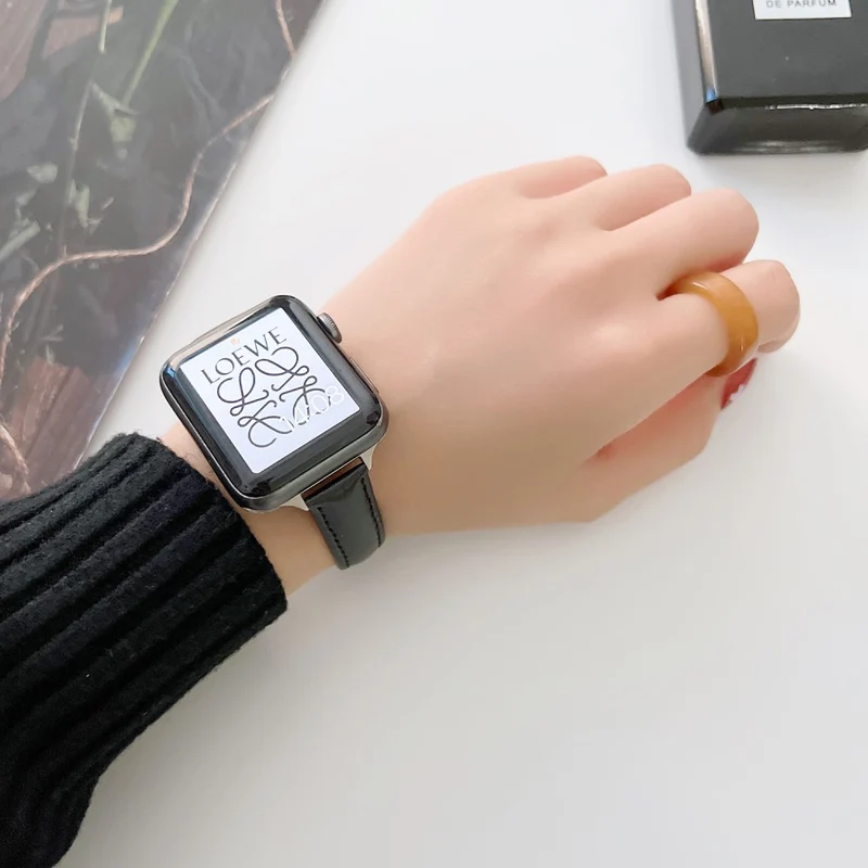 Absolut süß Apple Watch Series 7 45mm Echtes Leder armband