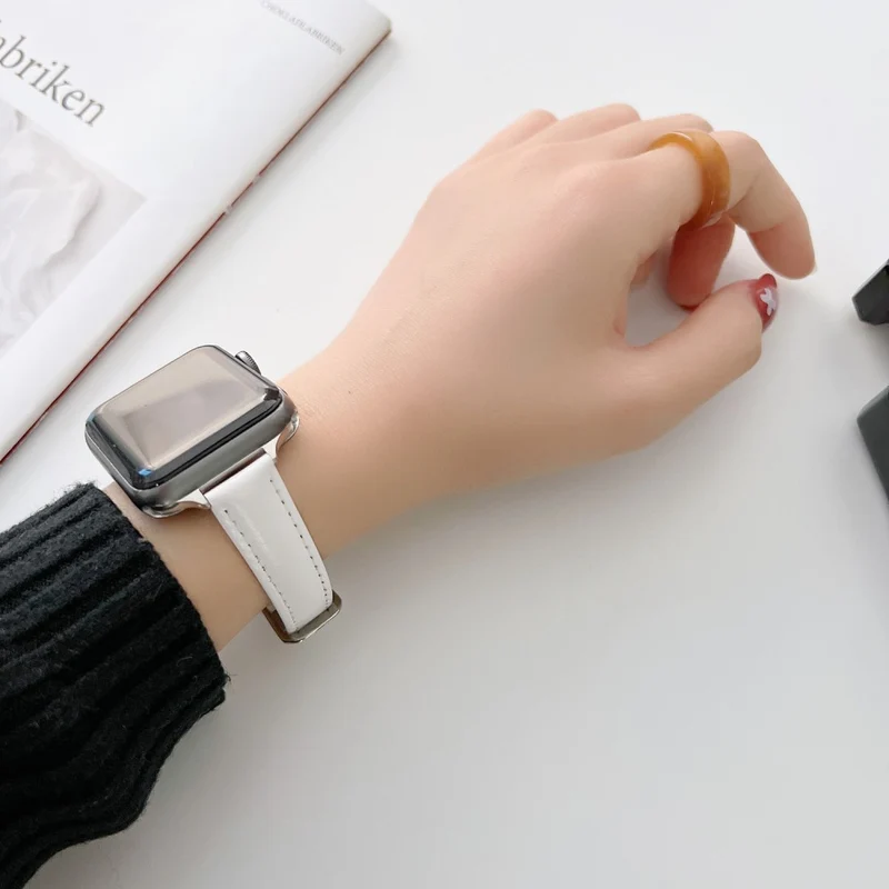 Absolut süß Apple Watch Series 7 45mm Echtes Leder armband