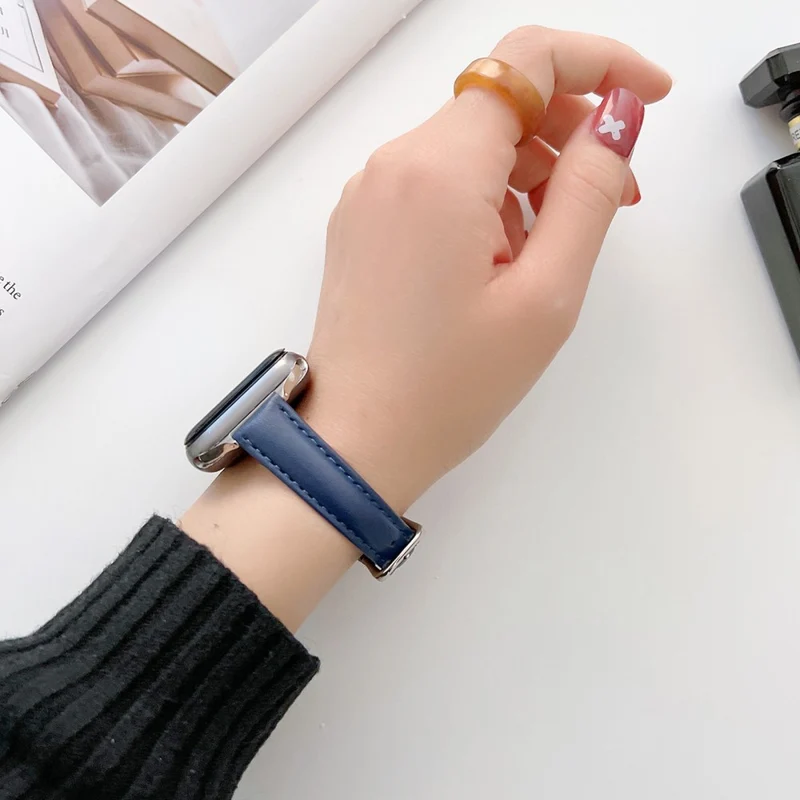 Absolut süß Apple Watch Series 7 45mm Echtes Leder armband