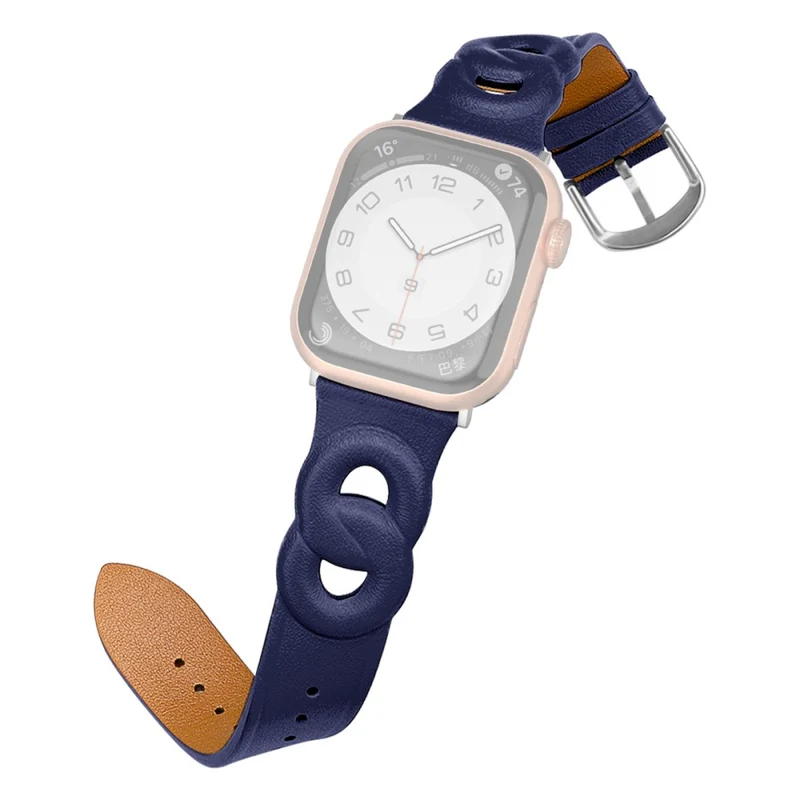 Modisch Apple Watch Series 7 45mm Echtes Leder armband