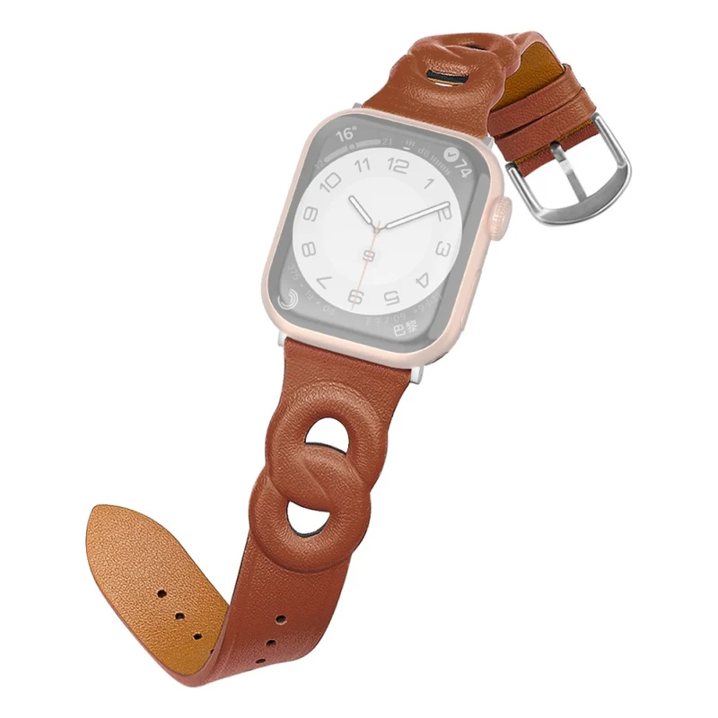 Modisch Apple Watch Series 7 45mm Echtes Leder armband