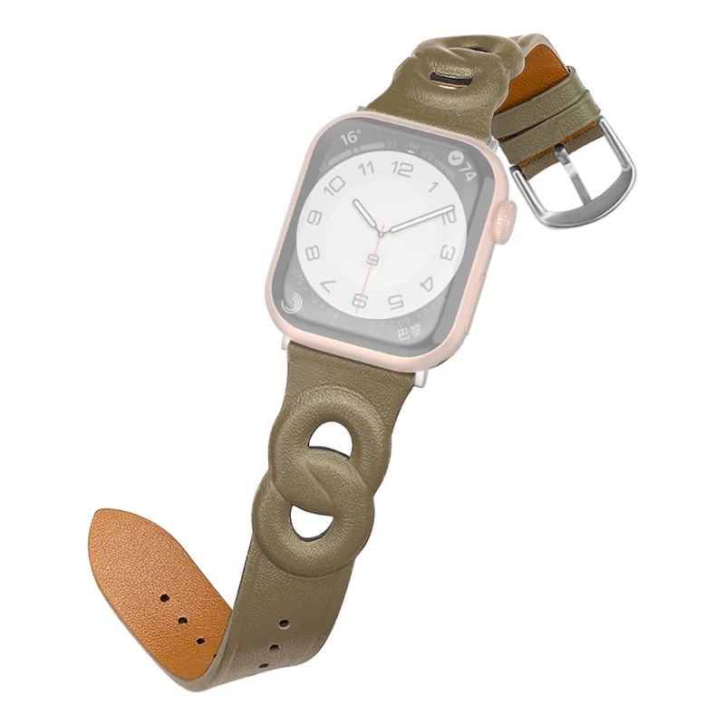 Modisch Apple Watch Series 7 45mm Echtes Leder armband