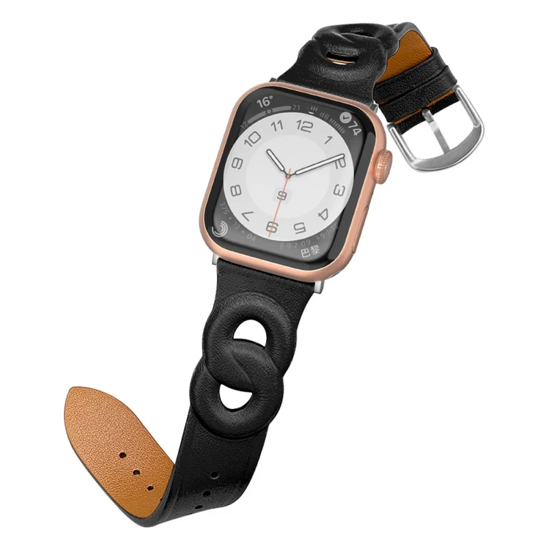 Modisch Apple Watch Series 7 45mm Echtes Leder armband