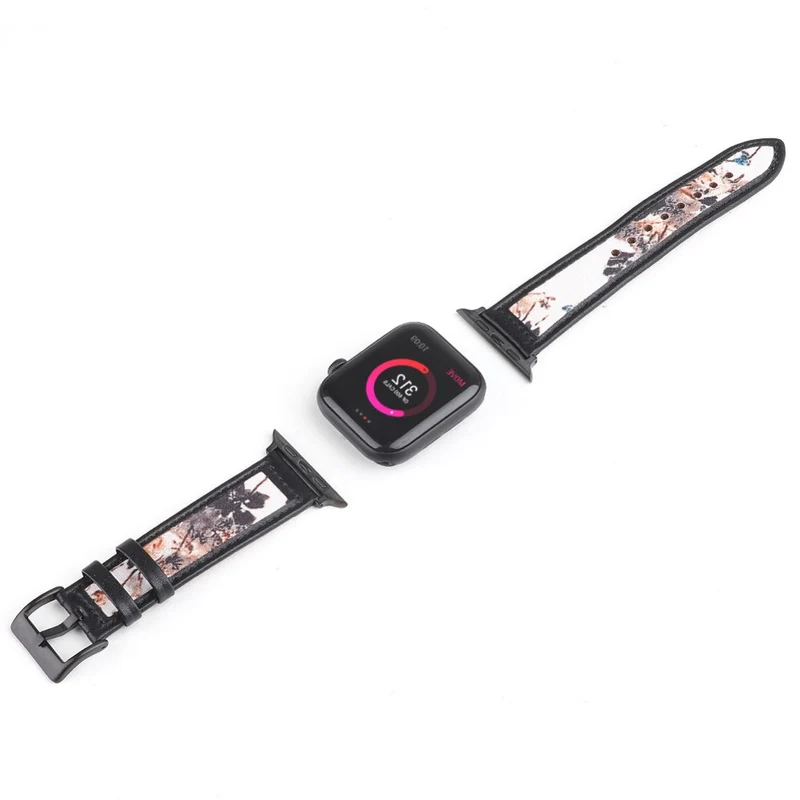 Mega modisch Apple Watch Series 7 45mm Echtes Leder armband