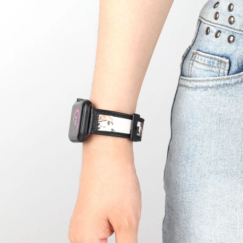 Mega modisch Apple Watch Series 7 45mm Echtes Leder armband