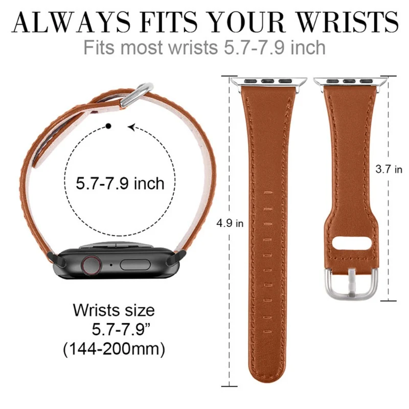 Sehr gut Apple Watch Series 7 45mm Echtes Leder armband