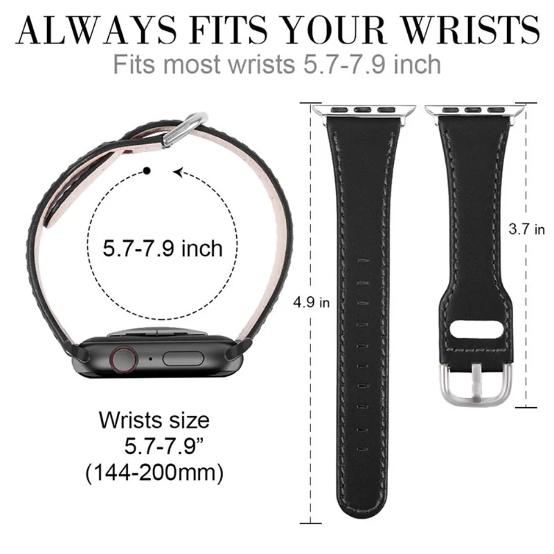 Sehr gut Apple Watch Series 7 45mm Echtes Leder armband