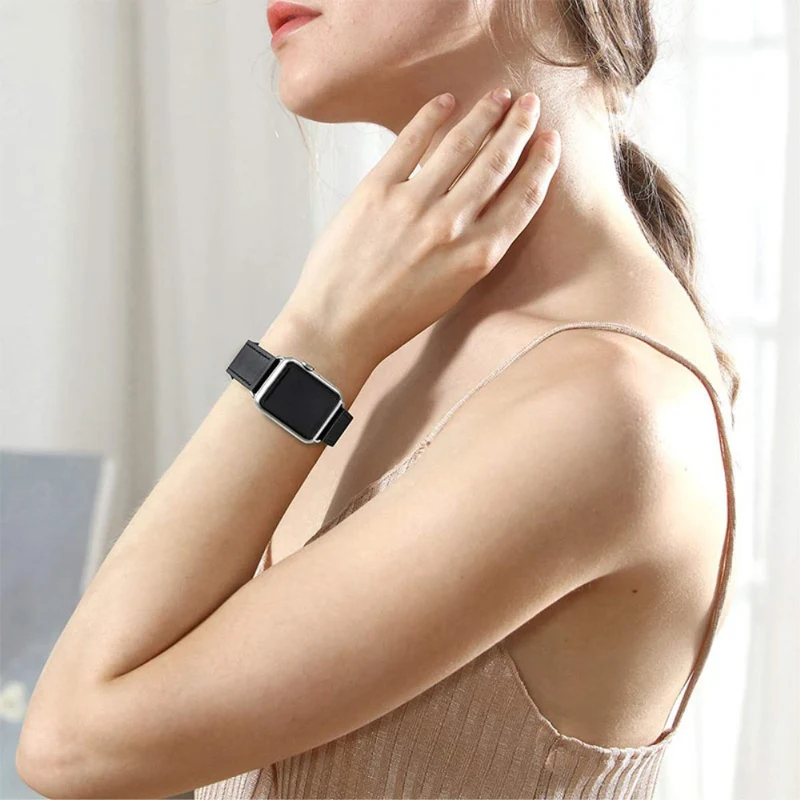 Sehr gut Apple Watch Series 7 45mm Echtes Leder armband