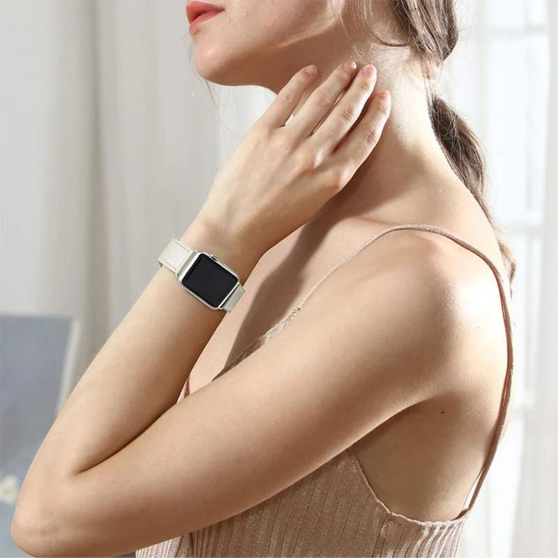Sehr gut Apple Watch Series 7 45mm Echtes Leder armband