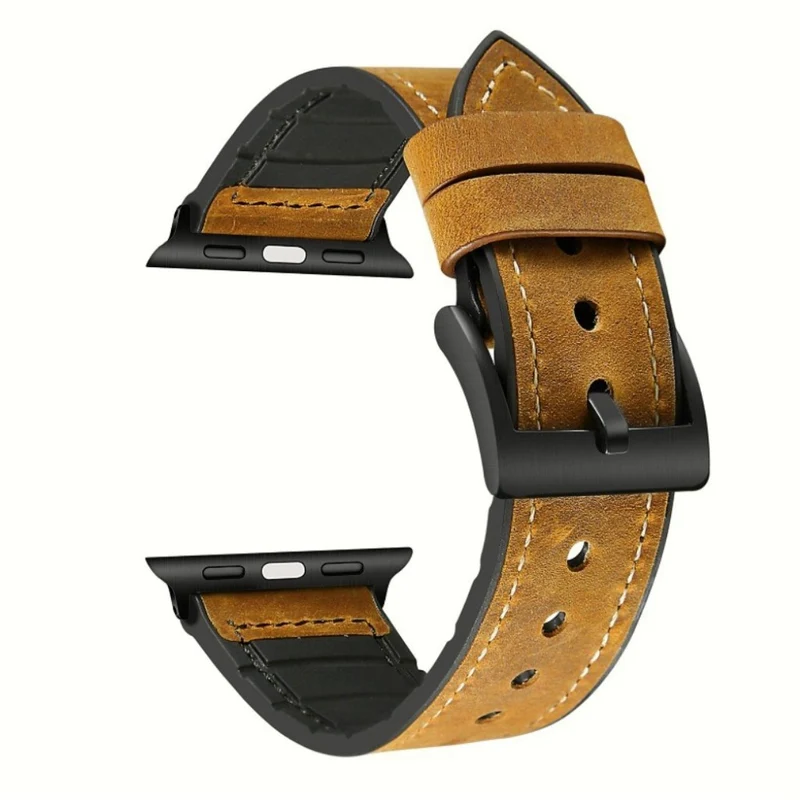 Bequem Apple Watch Series 4 44mm Echtes Leder armband