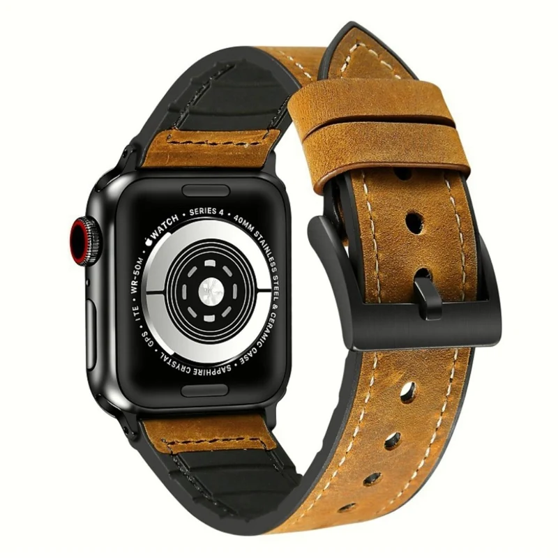 Bequem Apple Watch Series 4 44mm Echtes Leder armband