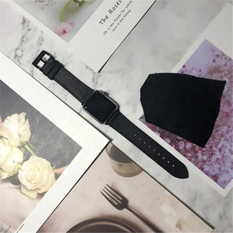 Bequem Apple Watch Series 4 44mm Echtes Leder armband