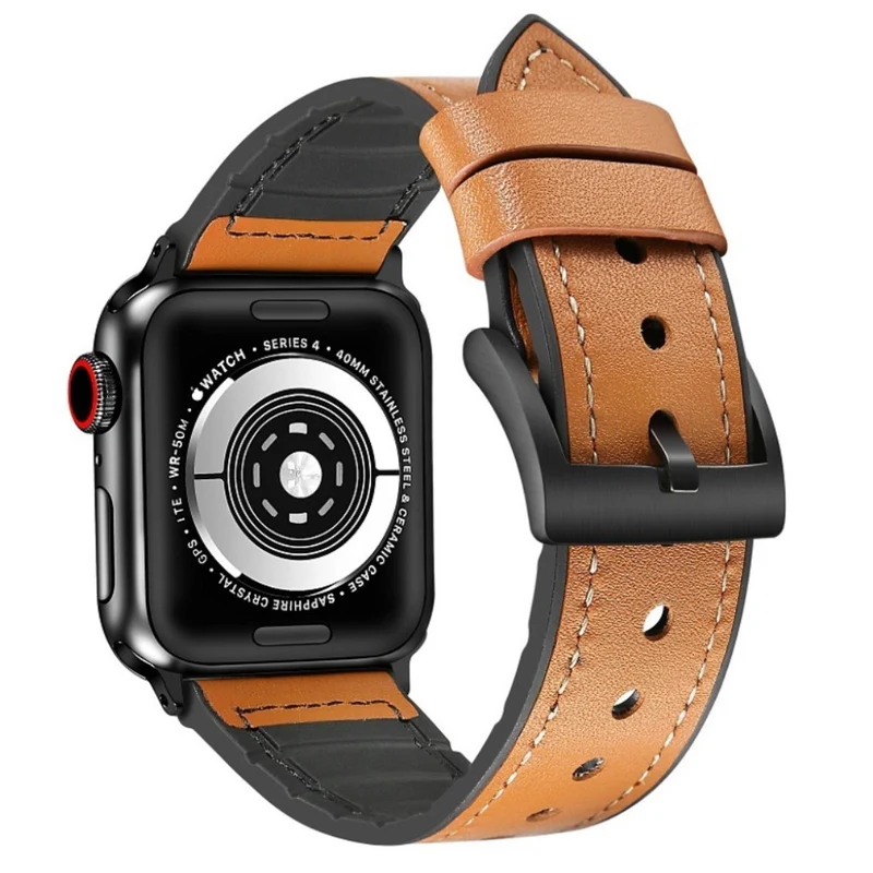Bequem Apple Watch Series 4 44mm Echtes Leder armband