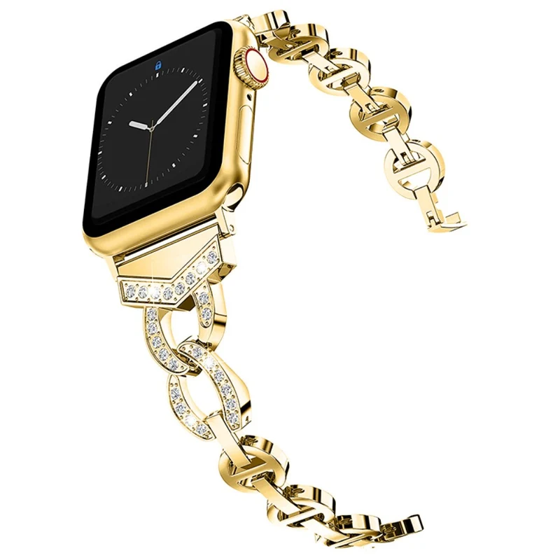 Bequem Apple Watch Series 7 41mm Metall und Strass armband