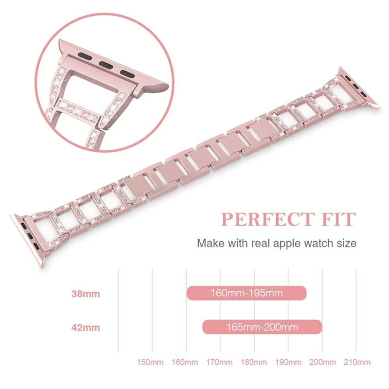 Reizend Apple Watch Series 7 41mm Metall und Strass armband