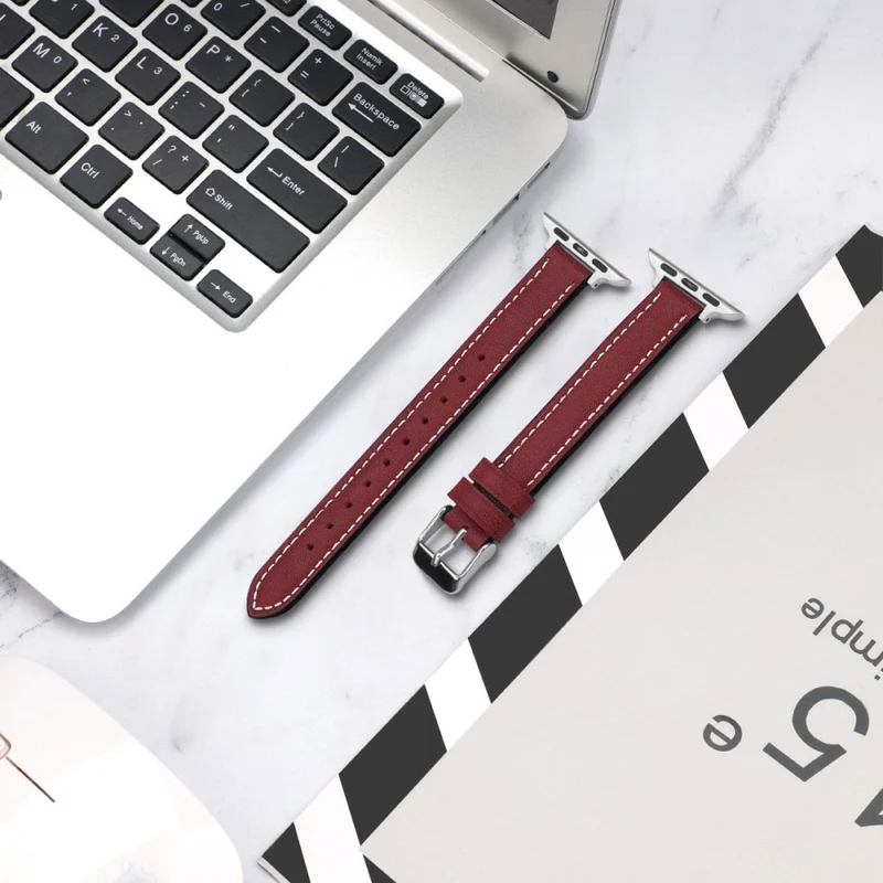 Stilvoll Apple Watch Series 7 41mm Echtes Leder armband