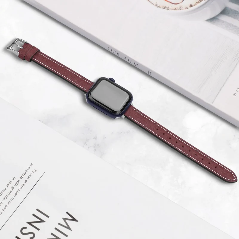 Stilvoll Apple Watch Series 7 41mm Echtes Leder armband