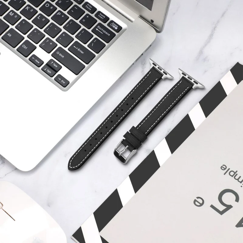 Stilvoll Apple Watch Series 7 41mm Echtes Leder armband