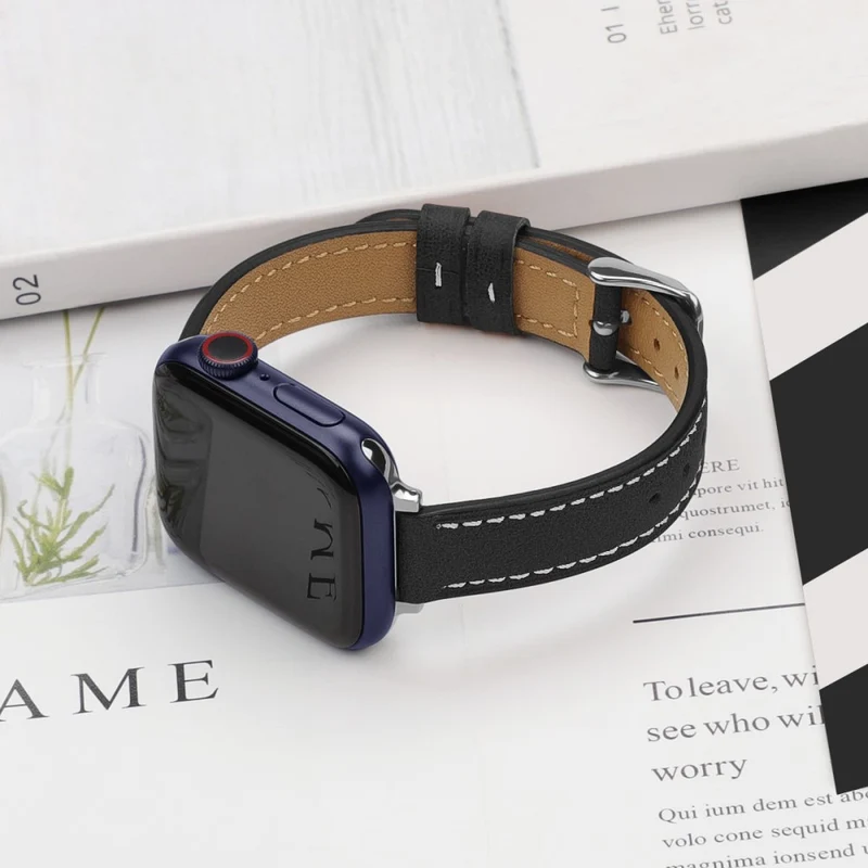 Stilvoll Apple Watch Series 7 41mm Echtes Leder armband
