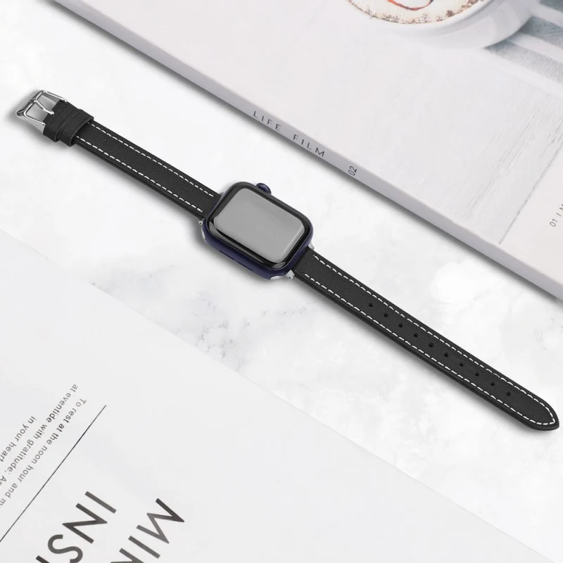 Stilvoll Apple Watch Series 7 41mm Echtes Leder armband