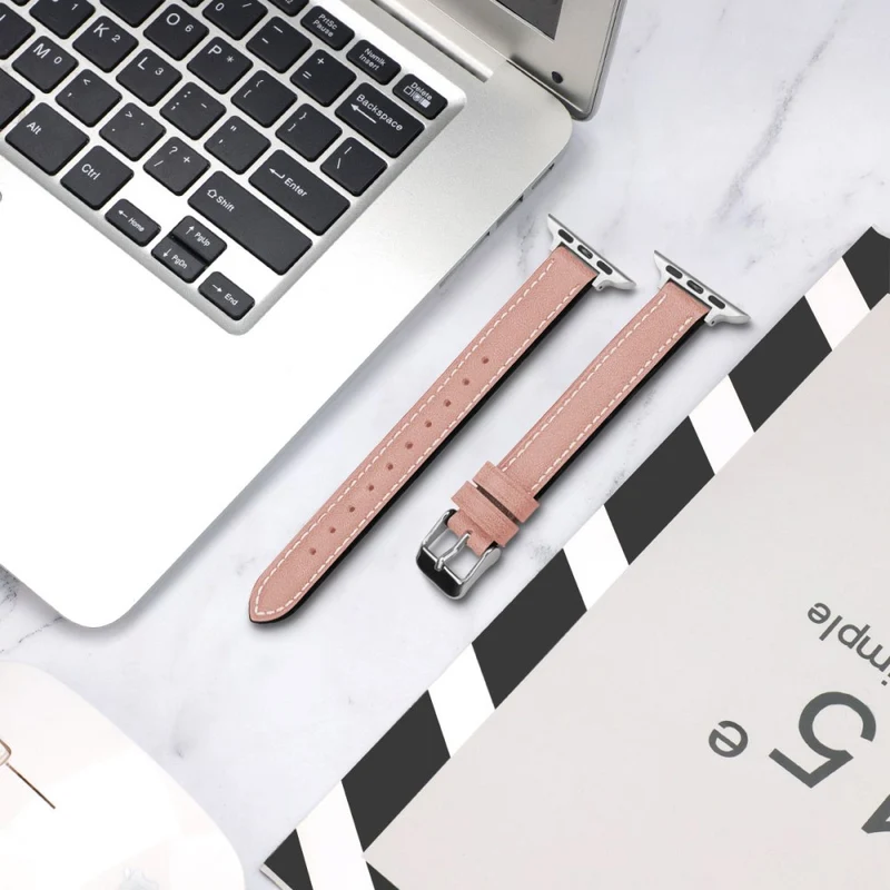 Stilvoll Apple Watch Series 7 41mm Echtes Leder armband