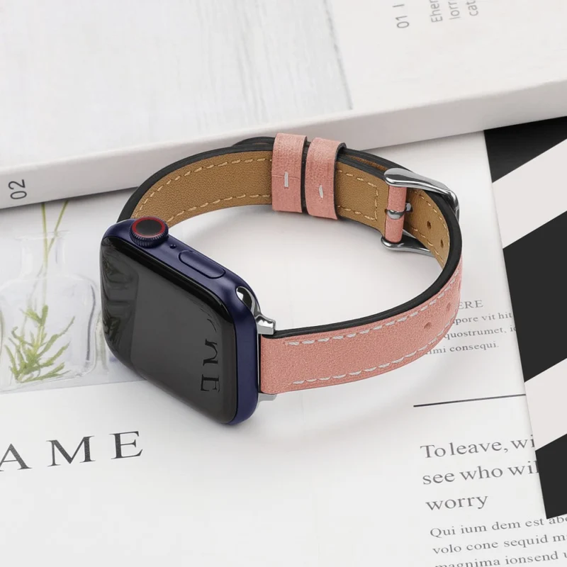 Stilvoll Apple Watch Series 7 41mm Echtes Leder armband