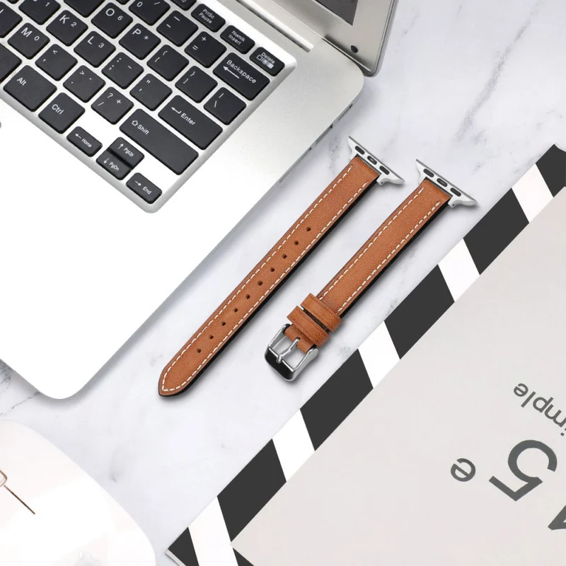 Stilvoll Apple Watch Series 7 41mm Echtes Leder armband