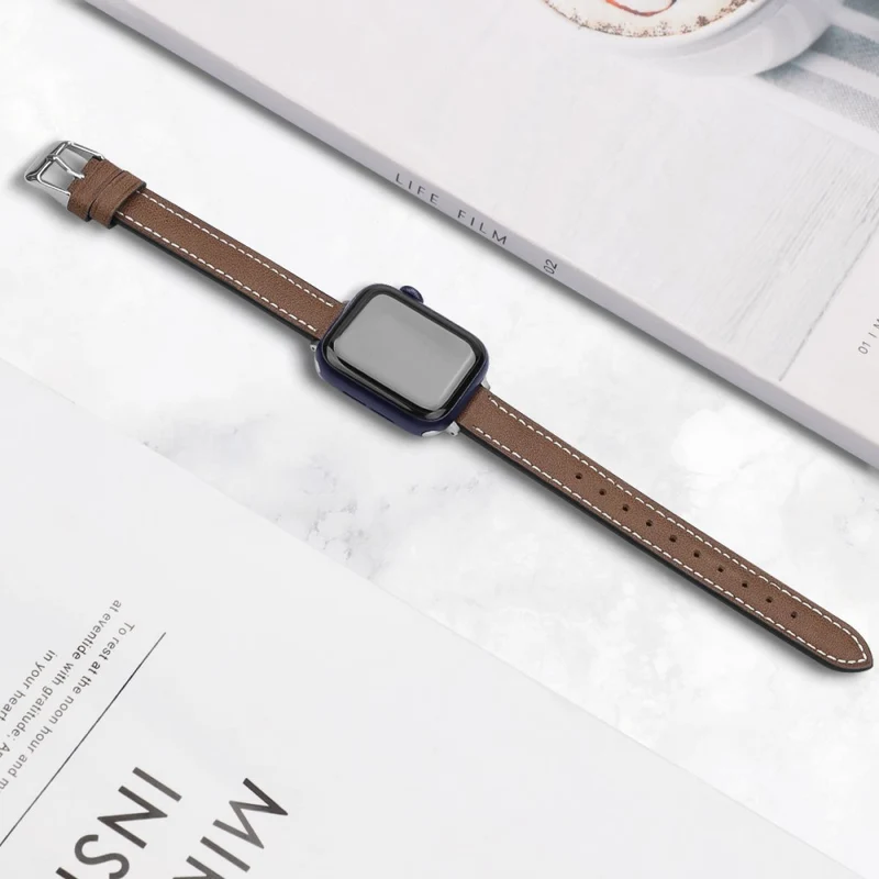 Stilvoll Apple Watch Series 7 41mm Echtes Leder armband