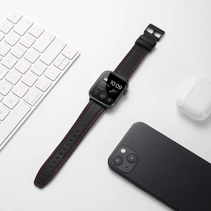 Super gut Apple Watch Series 7 45mm Echtes Leder armband