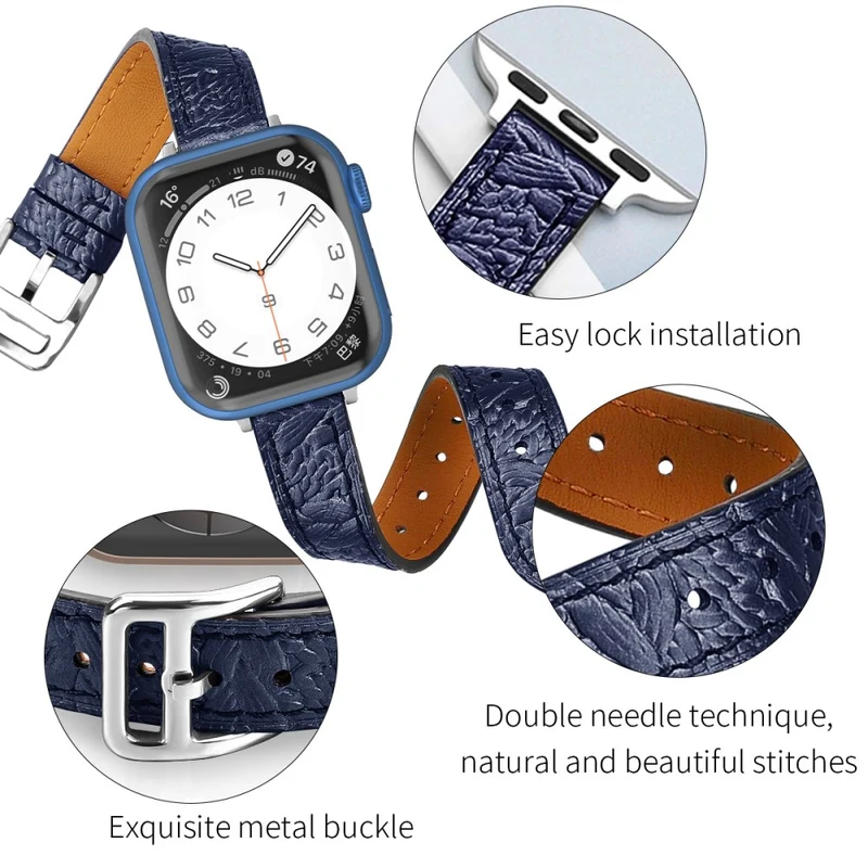 Super cool Apple Watch Series 7 41mm Echtes Leder armband