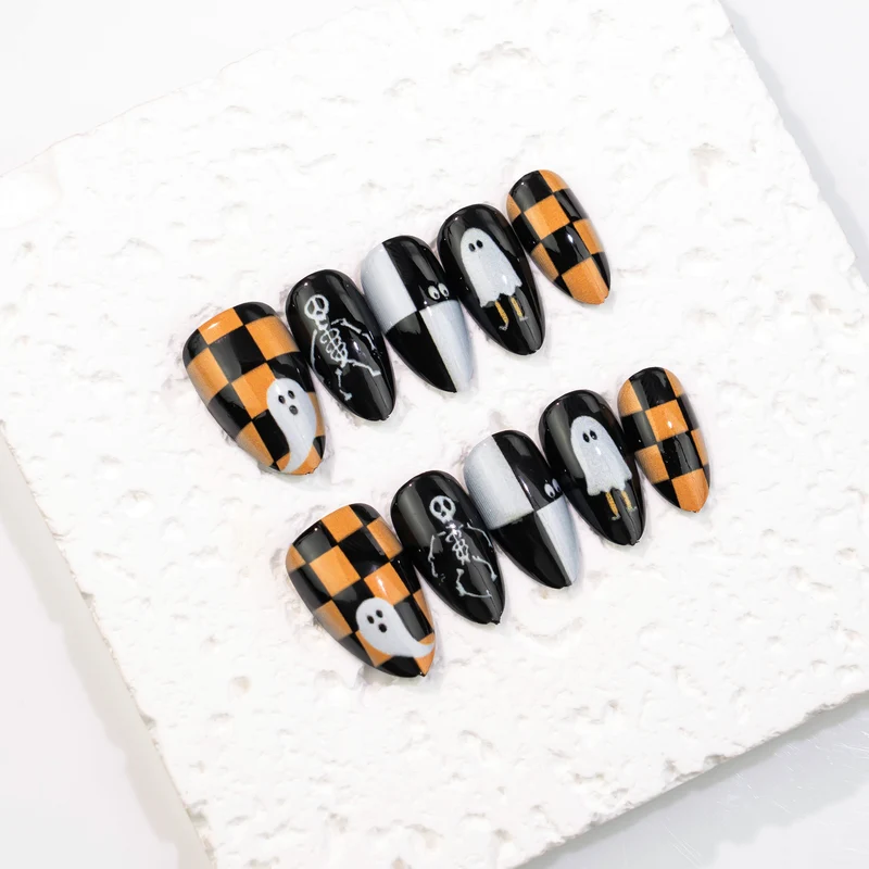 Halloween-Themed Press-On Nail Art