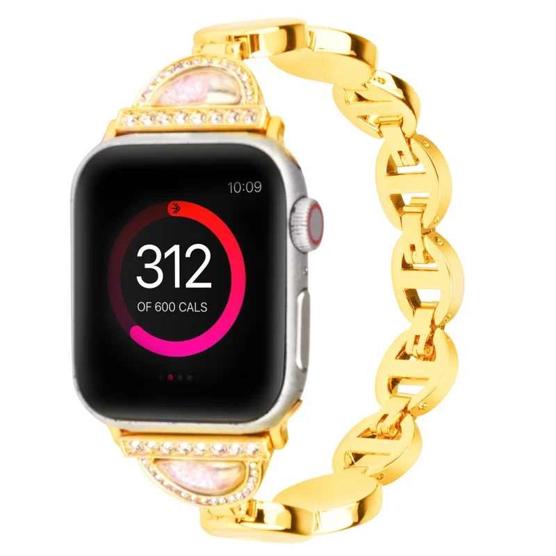 Bequem Apple Watch Series 7 41mm Metall und Strass armband