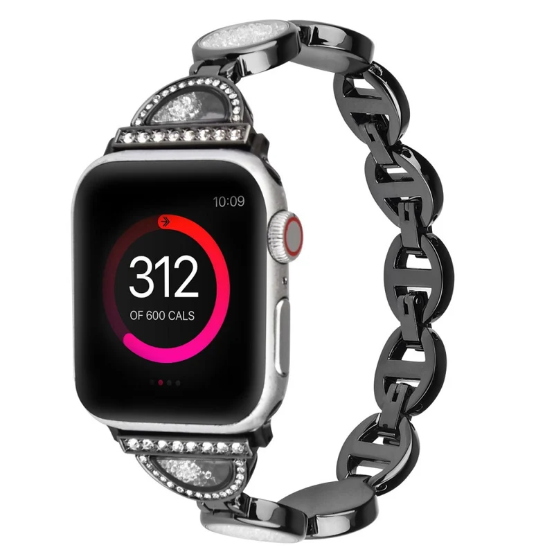 Bequem Apple Watch Series 7 41mm Metall und Strass armband