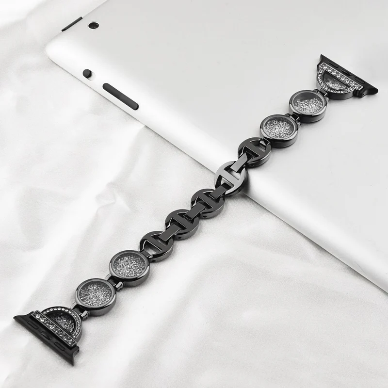 Bequem Apple Watch Series 7 41mm Metall und Strass armband