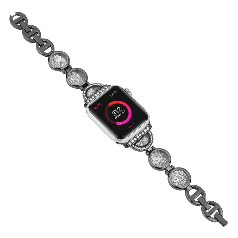 Bequem Apple Watch Series 7 41mm Metall und Strass armband