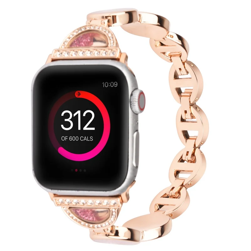 Bequem Apple Watch Series 7 41mm Metall und Strass armband