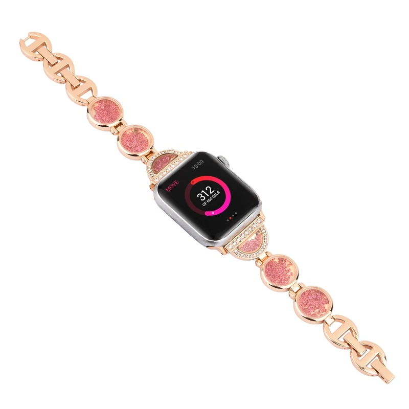 Bequem Apple Watch Series 7 41mm Metall und Strass armband