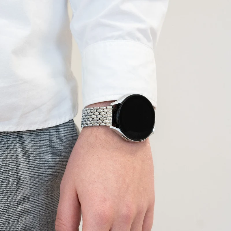 Bandz Huawei Watch GT 2 42mm Stahlarmband 'Dragon' (Silber)