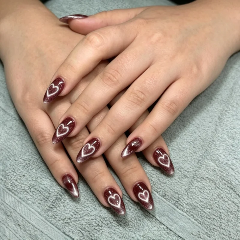 Floral Design Stiletto Press-On Nägel