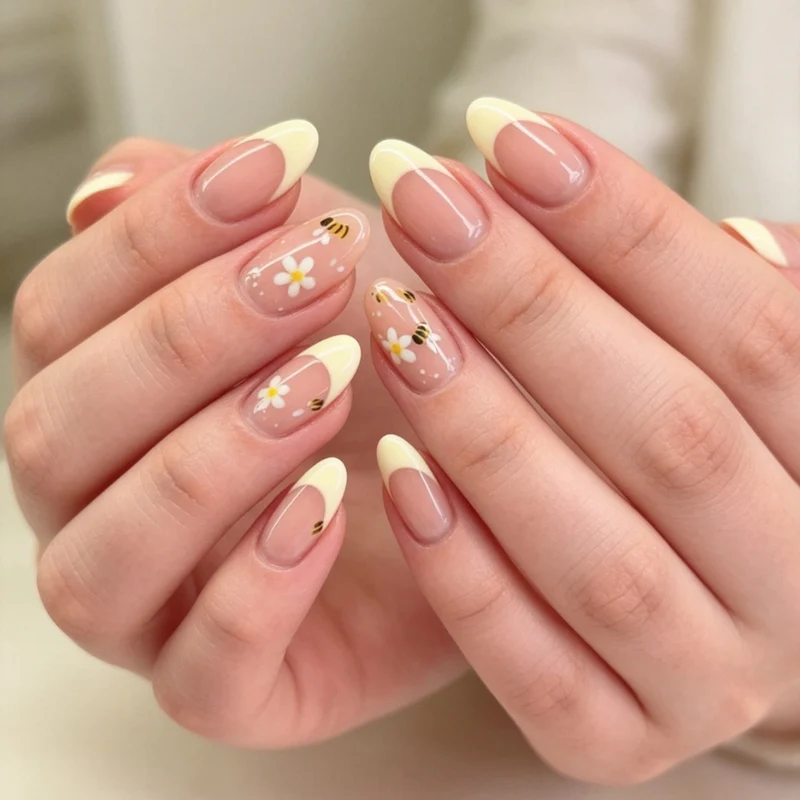 Floral Design Stiletto Press-On Nägel